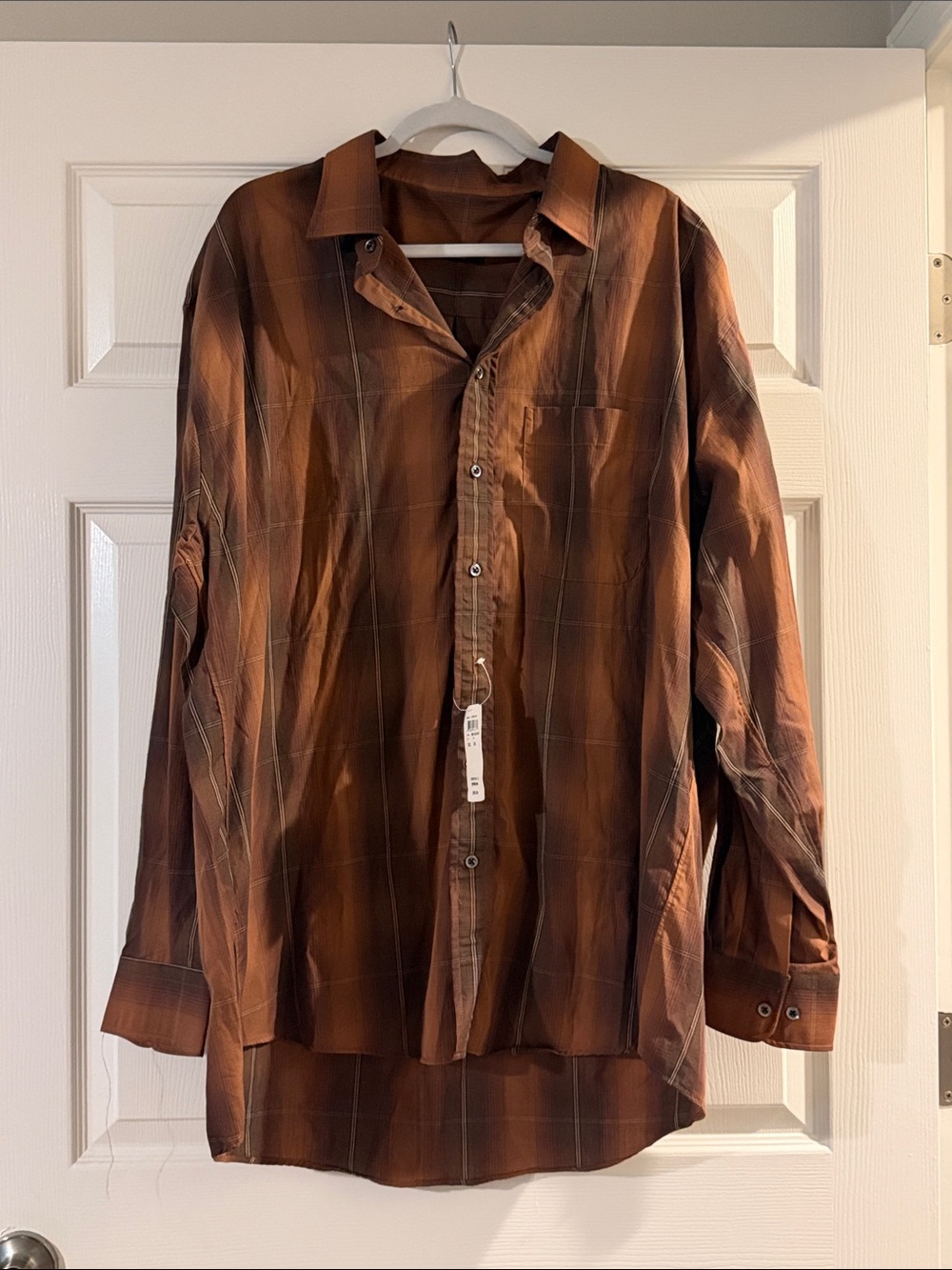 Burberry Men's Brown Plaid Button-Down Shirt